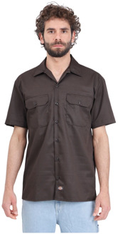 Dickies Short Sleeve Shirts Dickies , Brown , Heren - Xl,L,M,S