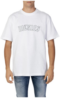 Dickies Witte Bedrukte Heren T-shirt Dickies , White , Heren - XS