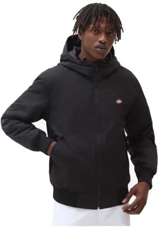 Dickies Zwarte Waterdichte Jas met Verstelbaar Koord Dickies , Black , Heren - L,S