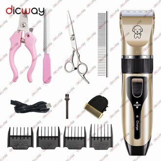 Dicway Professionele Hond Tondeuse Voor Dieren Pet Hair Trimmer Oplaadbare Huishoudelijke Puppy Grooming Elektrische Kat Haar Scheerapparaat K5G-4P-1B
