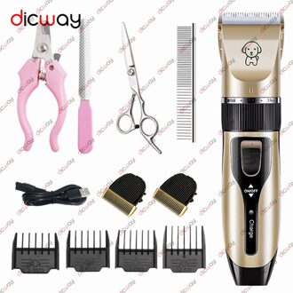 Dicway Professionele Hond Tondeuse Voor Dieren Pet Hair Trimmer Oplaadbare Huishoudelijke Puppy Grooming Elektrische Kat Haar Scheerapparaat K5G-4P-2B