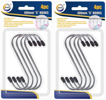 Did 16x stuks S-haken met zwarte beschermlaag 10 cm