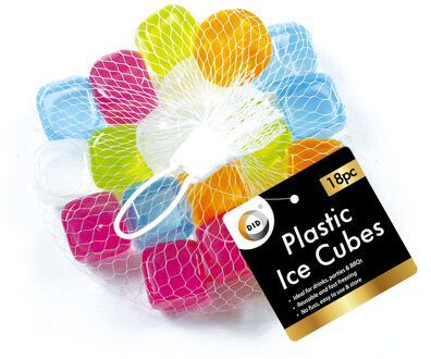 Did 18x stuks herbruikbare kunststof ijsklontjes in diverse kleuren