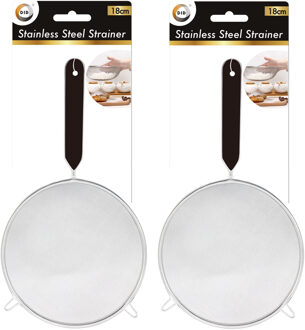 Did 2x stuks keuken vergiet/zeef edelstaal 18 cm
