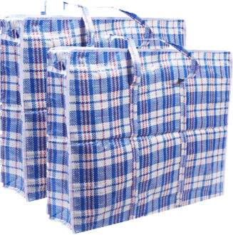 Did 2x stuks opbergtas/hoes voor kussen/deken/dekbed/slaapzak 100x70x30 cm blauw - Shoppers