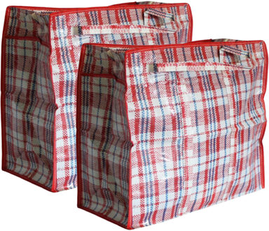 Did 2x stuks opbergtas/hoes voor kussen/deken/dekbed/slaapzak 100x70x30 cm grijs - Shoppers Rood