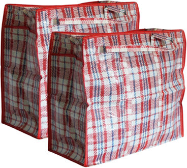 Did 2x stuks opbergtas/hoes voor kussen/deken/dekbed/slaapzak 80 x 70 x 30 cm rood - Shoppers