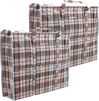 Did 2x stuks wastas/boodschappentas/opbergtas zwart print 100 x 70 x 30 cm