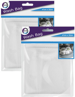 Did 2x stuks Waszak - wit - voor delicaat wasgoed - 47 x 32 cm