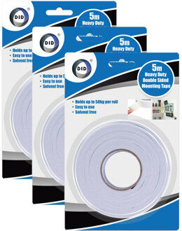 Did 3x rollen dubbelzijdig foam tape/plakband 5 meter