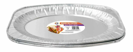Did 3x stuks - serveerschalen - 35 x 23.5 cm - Aluminium - schotel - wegwerp