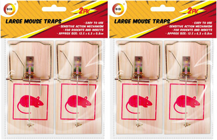 Did 4x Houten muizenvallen/muizenklemmen ongedierte bestrijding