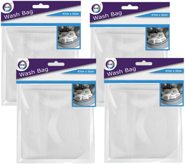 Did 4x stuks Waszak - wit - voor delicaat wasgoed - 47 x 32 cm