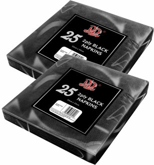 Did 50x Zwarte servetten 2-laags van papier 33 x 33 cm