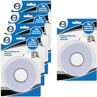 Did 5x rollen dubbelzijdig foam tape/plakband 5 meter