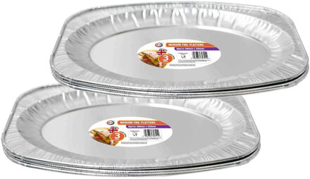 Did 6x stuks - serveerschalen - 35 x 23.5 cm - Aluminium?- schotel - wegwerp