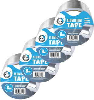 Did aluminiumtape/reparatietape zilver 4 stuks 8 meter