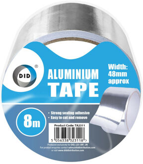 Did aluminiumtape/reparatietape zilver 8 meter - Tape (klussen) Zilverkleurig