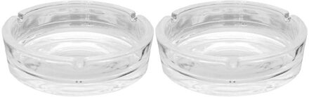 Did Asbak - 2x - rond - glas - 10 x 4 cm - binnen/buiten - asbakken