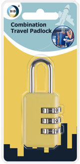 Did Bagageslot/cijferslot voor reistassen en koffers - geel - hangslot - Kofferslotjes