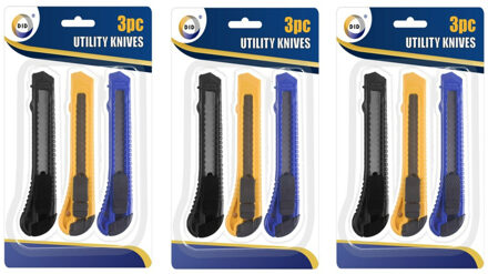 Did Breekmessen/mesjes set van 12x stuks - gekleurd - 15 cm