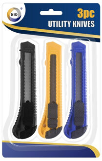 Did Breekmessen/mesjes set van 3x stuks - gekleurd - 15 cm