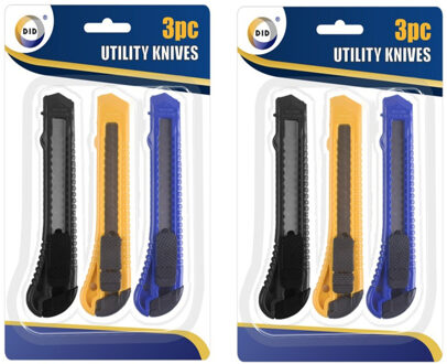 Did Breekmessen/mesjes set van 6x stuks - gekleurd - 15 cm