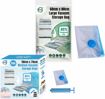 Did Compressie/vacuum opbergzakken met handpomp - 15 stuks - 2 formaten