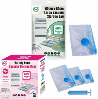 Did Compressie/vacuum opbergzakken met handpomp - 15 stuks - 3 formaten