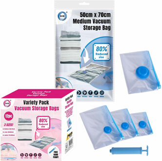 Did Compressie/vacuum opbergzakken met handpomp - 15 stuks - 3 formaten