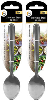 Did diner eetlepels - 8x stuks - van RVS - 19 cm - bestek - dineren - dinerbestek