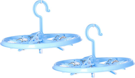 Did Droogcarrousel/droogmolen blauw met 12 knijpers 26,5 cm