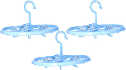 Did Droogcarrousel/droogmolen blauw met 12 knijpers 26,5 cm