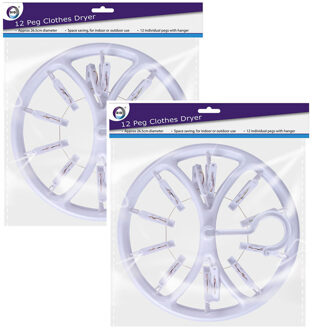 Did Droogcarrousel/droogmolen wit met 12 knijpers 26,5 cm