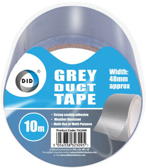 Did duct tape/reparatietape grijs 10 meter x 48 mm - Tape (klussen)