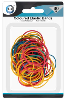 Did Elastiekjes - 1x zak 30 gram - gekleurd - hobby - kantoor - elastiek
