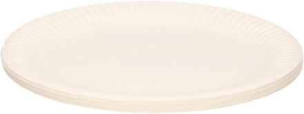 Did Feestbordjes/gebaksbordjes karton - 60x - wit - rond - papieren bordjes