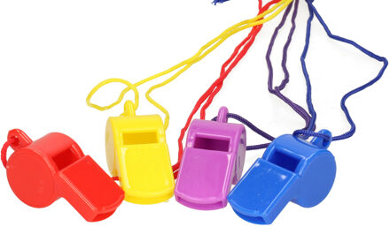 DID Fluitjes Multipack - 12x gekleurde kunststof fluitjes aan koord