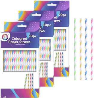 Did Gekleurde rietjes - 150x stuks - 20cm x 0.6cm - drinkrietjes