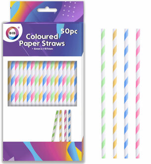 Did Gekleurde rietjes - 50x stuks - 20cm x 0.6cm - drinkrietjes
