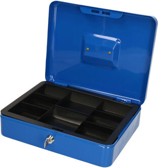 Did Geldkistje/kluisje - blauw - met slot - 30 cm - geld veilig opbergen