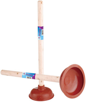 Did Gootsteen ontstopper - hout - rubber - zuignap - 50 cm - plopper