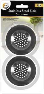 Did Gootsteen zeefjes - RVS - 4x stuks - zilver - keuken - houdt vuil tegen in de gootsteens