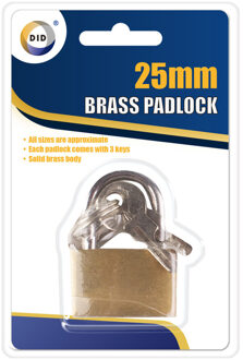 Did Hangslot met 3 sleutels - 2,5 cm - messing