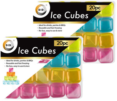 Did Herbruikbare IJsklontjes - 40x stuks - gekleurd - ijsklontjes