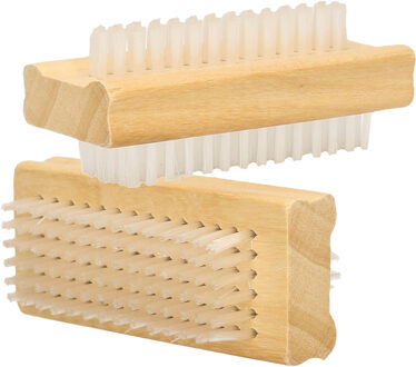 Did Houten nagelborstel - 2x - lengte 10 cm - hout met kunststof