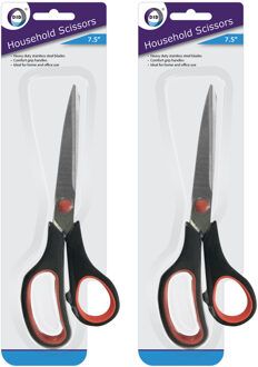 Did Huishoud/keuken schaar - Set van 2x stuks - metaal/kunststof - 19 cm