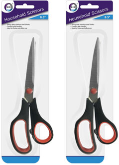 Did Huishoud/keuken schaar - Set van 2x stuks - metaal/kunststof - 21 cm