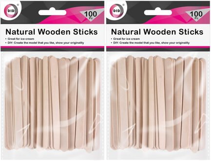 Did IJslolly stokjes - 200x - naturel - 11 cm - hout - knutselhoutjes - ijsstokjes