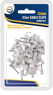 Did Kabelclips-Kabelklemmen - 35x stuks - met spijker - 12 mm